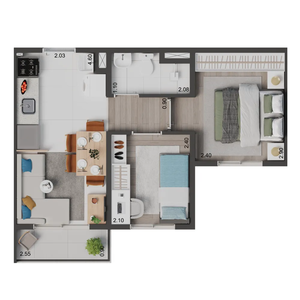 ELEV PARK SACOMÃ 1 Dorm 25m²