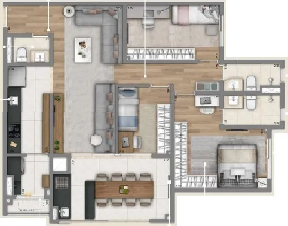 Living Grand Wish Nova Campinas - Living SP Interior Living Grand Wish Nova Campinas - Living SP Interior